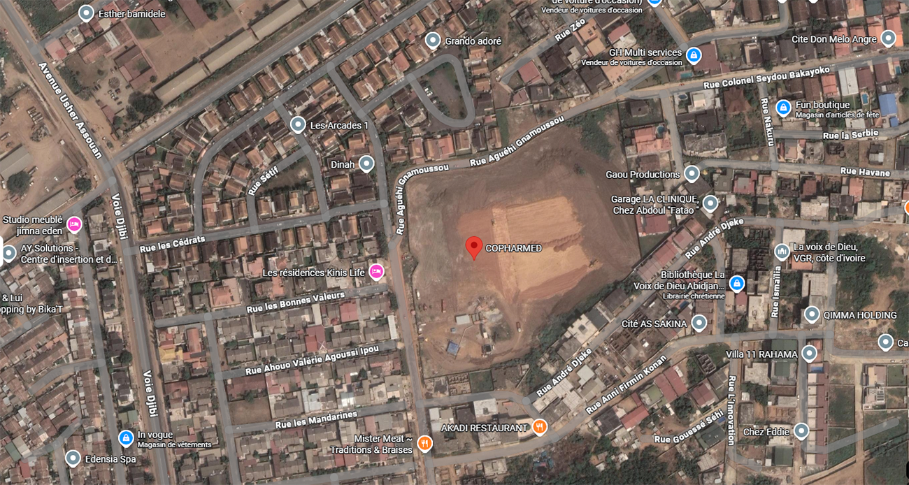 Plan pour accéder à COPHARMED à ABIDJAN